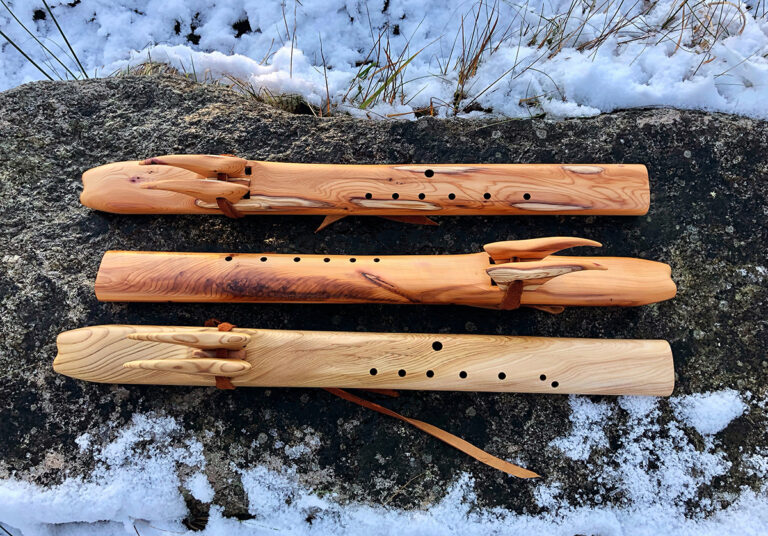 Drone flutes snow
